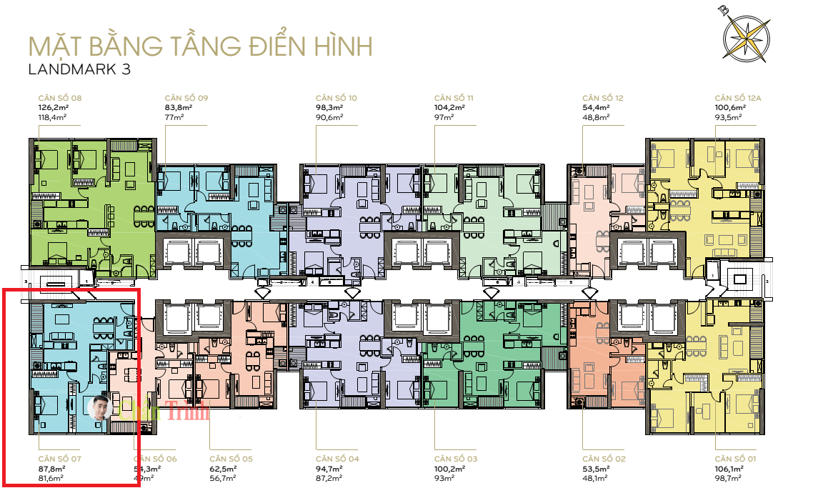 Mặt bằng căn hộ L3-44.07 Vinhomes Central Park