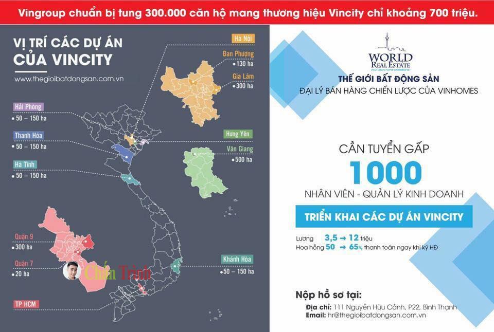 Công ty Thế Giới Bất Động Sản Tuyển Dụng Nhân Viên Kinh Doanh