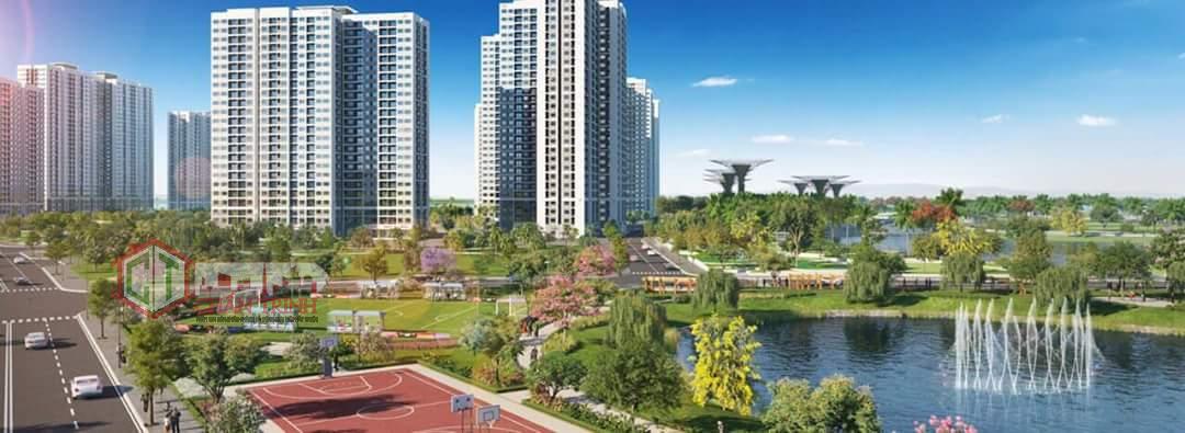 Một góc công viên và dịch vụ Vincity