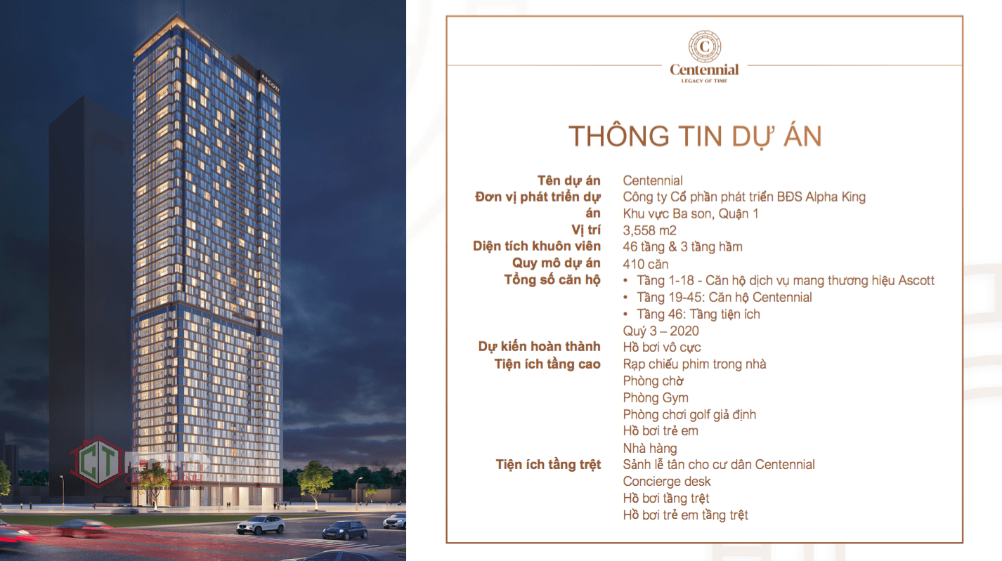 Thông tin dự án Centennial - Alpha King.